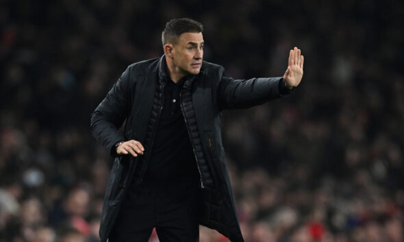 LONDON, ENGLAND - JANUARY 22: Fabio Cannavaro, Head Coach of GNK Dinamo reacts during the UEFA Champions League 2024/25 League Phase MD7 match between Arsenal FC and GNK Dinamo at on January 22, 2025 in London, England. (Photo by Justin Setterfield/Getty Images)