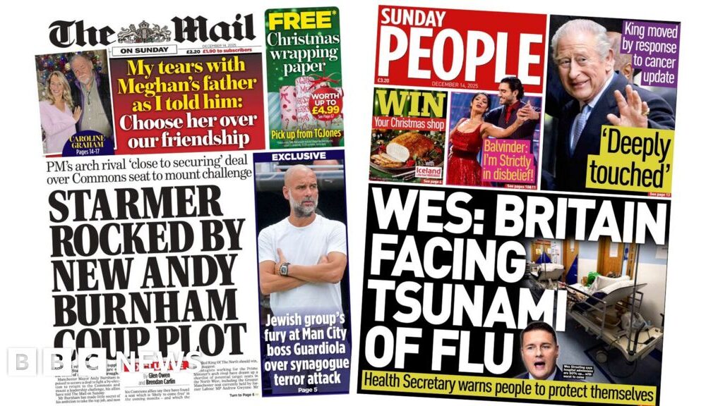 'Burnham coup plot' and UK faces 'tsunami of flu'