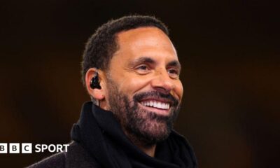 Rio Ferdinand at Wolves' Premier League game against Manchester United in 2024