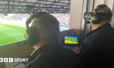 Neale Ormston and Andy Bull commentating on the Crystal Palace game against Manchester City.