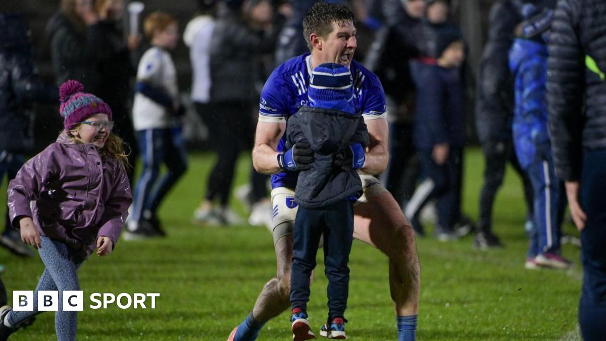 Darren Hughes celebrates with his children, Cillian and Ava