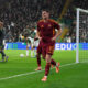 GLASGOW, SCOTLAND - DECEMBER 11: Evan Ferguson of AS Roma celebrates scoring his team