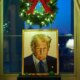 Lego portrait of Donald Trump takes pride of place among Christmas decorations in the White House