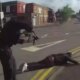 Dramatic moment armed cops swoop on 'cowardly' killer, 39, who stabbed three people as he lies face down in road