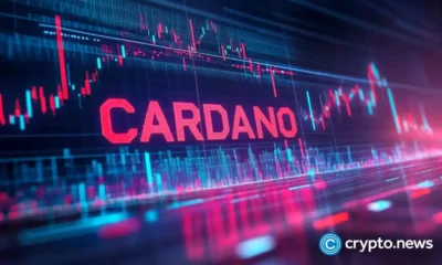 Cardano price chart showing ADA dipping after brief outage