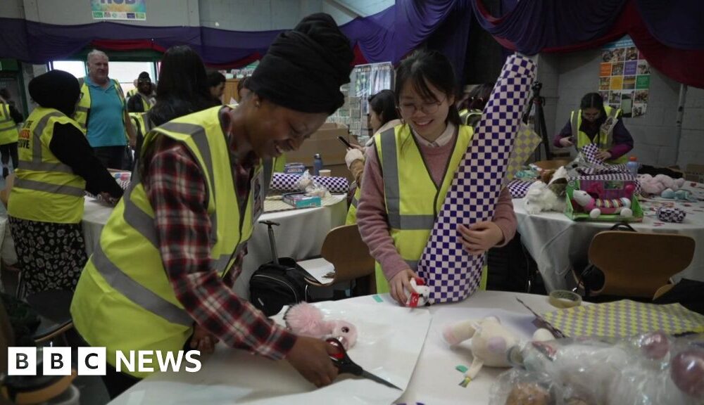 Christmas gifts wrapped for children across London
