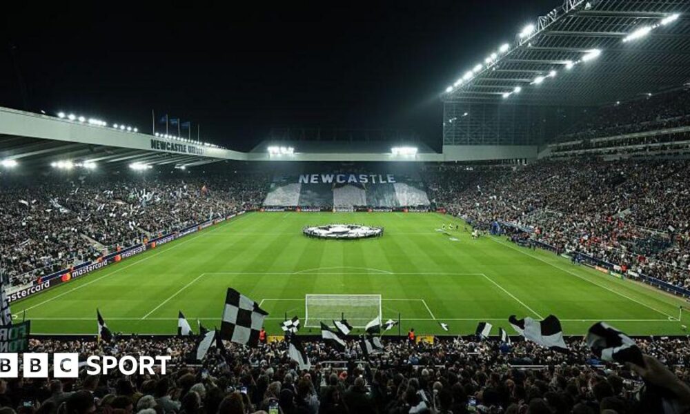 A general view of St James' Park before Newcastle United's game against Athletic Club in the Champions League on 5 November, 2025