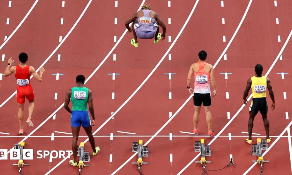Cuba's Guillermo Varona Gonzalez jumps in the air before preparing to throw in the javelin F46 final at the World Para Athletics Championships in New Delhi, India