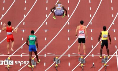 Cuba's Guillermo Varona Gonzalez jumps in the air before preparing to throw in the javelin F46 final at the World Para Athletics Championships in New Delhi, India