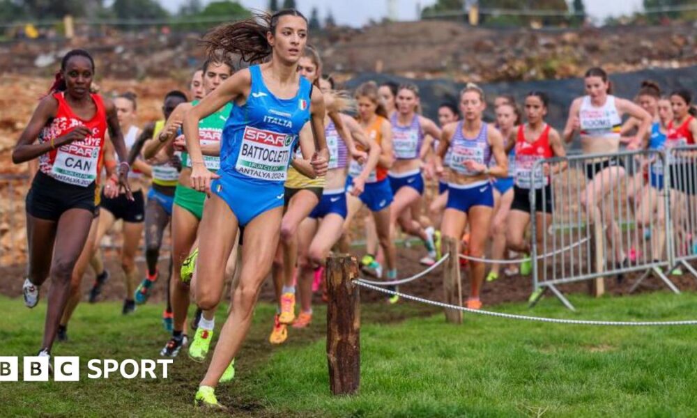 Battocletti leading the Europeans Cross Country Championships in Turkey