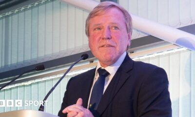 Hugh Morris gives a speech