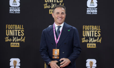 WASHINGTON, DC - DECEMBER 05: Fabio Cannavaro, Head Coach of Uzbekistan, 2006 World Cup winner with Italy, poses on the red carpet prior to the FIFA World Cup 2026 Official Draw at John F. Kennedy Center for the Performing Arts on December 05, 2025 in Washington, DC. (Photo by Kevin Dietsch/Getty Images)