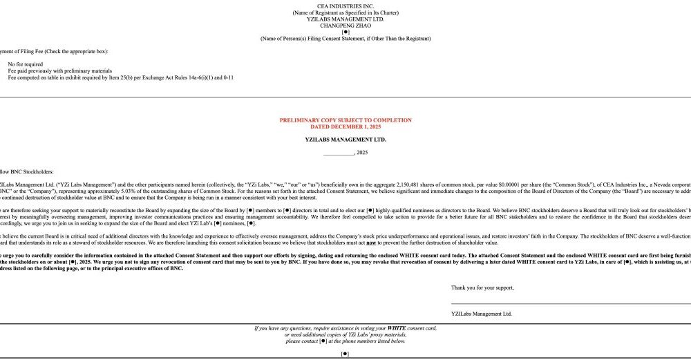 CZ’s YZi Labs in Boardroom Coup Bid for World’s Largest BNB Treasury