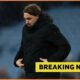 Leeds United manager Daniel Farke with overlay of Breaking news