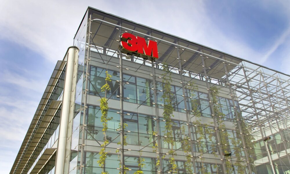 Prague, Czech republic - May 22, 2017: 3M company logo on headquarters building