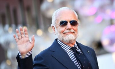 Napoli president Aurelio De Laurentiis arrives for the screening of the film
