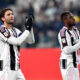TURIN, ITALY - DECEMBER 02: Manuel Locatelli (L) and Pierre Kalulu of Juventus acknowledge the fans after victory in the Coppa Italia match between Udinese Calcio and Juventus at Allianz Stadium on December 02, 2025 in Turin, Italy. (Photo by Valerio Pennicino/Getty Images)
