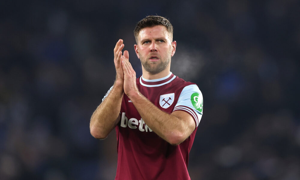 Niclas Fullkrug of West Ham United during the Premier League match between Leicester City FC and West Ham United FC at The King Power Stadium on December 03, 2024 in Leicester, England. (Photo by Alex Pantling/Getty Images) (Milan links)