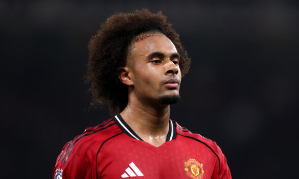 MANCHESTER, ENGLAND - DECEMBER 04: Joshua Zirkzee of Manchester United during the Premier League match between Manchester United and West Ham United at Old Trafford on December 04, 2025 in Manchester, England. (Photo by Justin Setterfield/Getty Images)