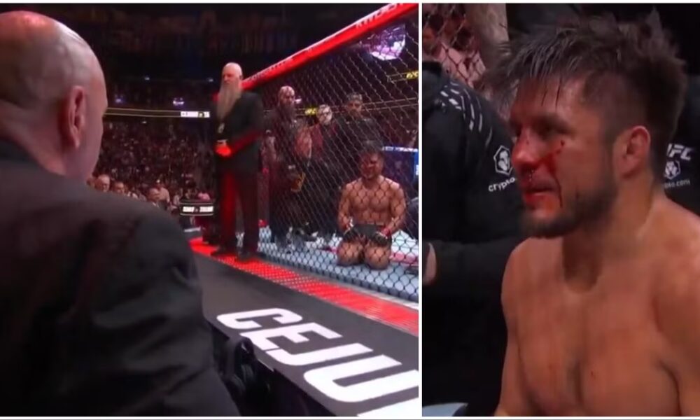 Henry Cejudo's In-Cage Conversation With Dana White After Retirement Fight