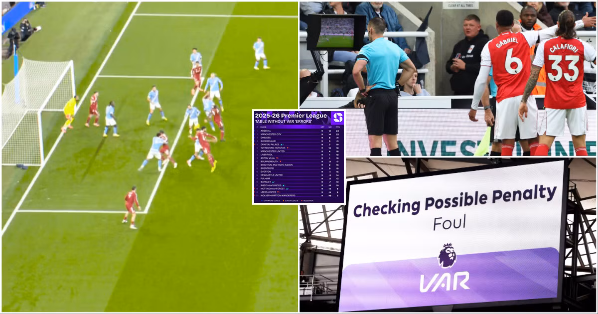 2025/26 Premier League Table Without 'VAR Errors'