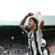 NEWCASTLE UPON TYNE, ENGLAND - APRIL 13: Sandro Tonali of Newcastle United celebrates scoring his team