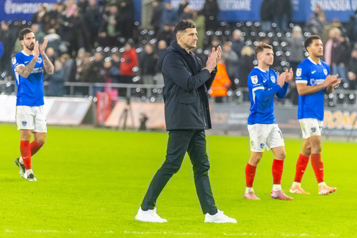 Portsmouth boss’ reacts to widening gap to Championship safety as survival concerns grow at Swansea City