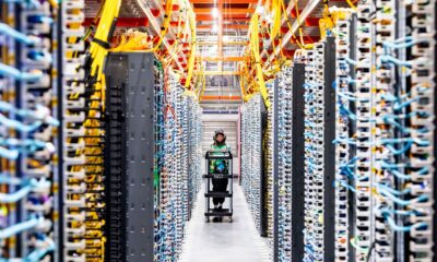 An Amazon Web Services AI data centre in the US. Credit: Noah Berger/AWS