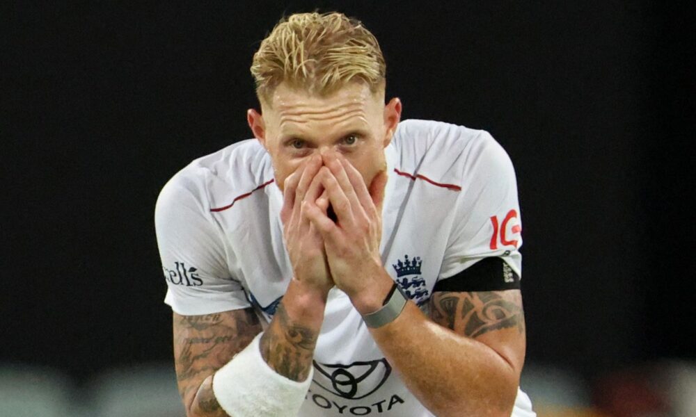 England's Ben Stokes reacts. Pic: Reuters