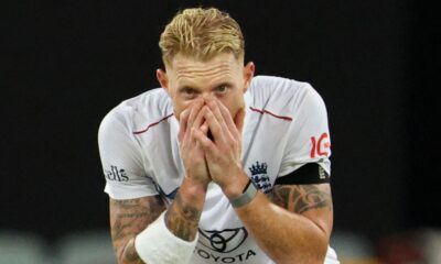 England's Ben Stokes reacts. Pic: Reuters