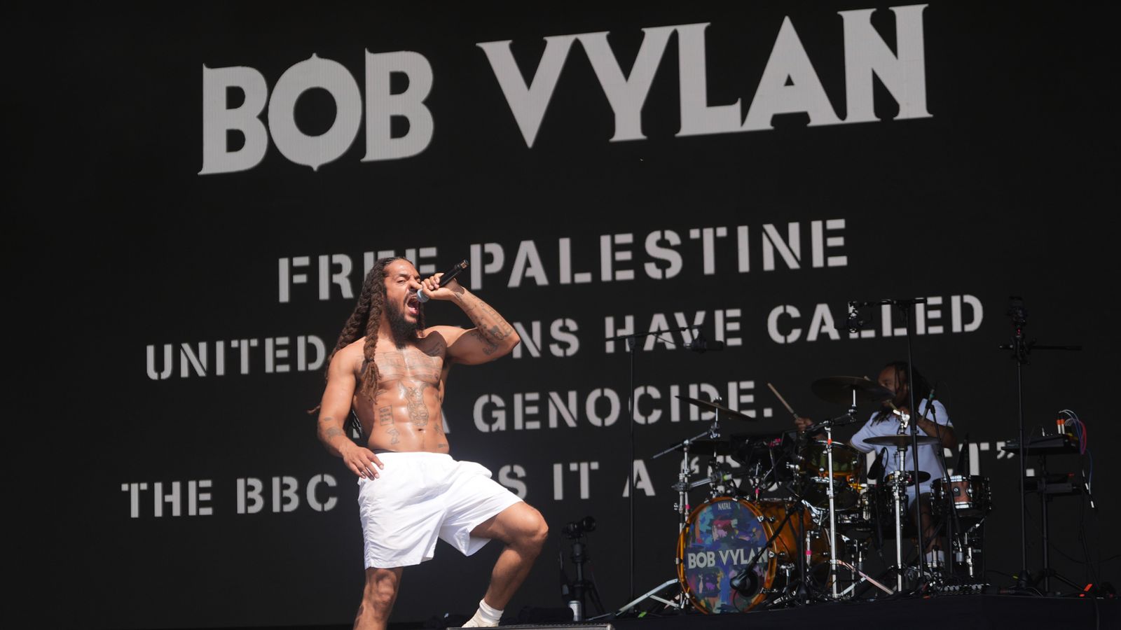 Bob Vylan on stage at Glastonbury. File pic: PA