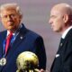 US President Donald Trump receives the FIFA Peace Prize. Pic: Reuters