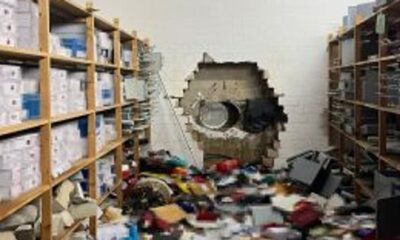 Thieves drilled into bank vault. Pic: Gelsenkirchen police