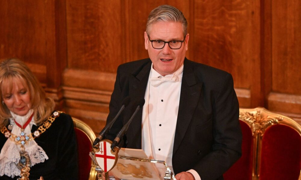 The Guildhall event is a flagship foreign policy speech for any PM. Pic: Reuters