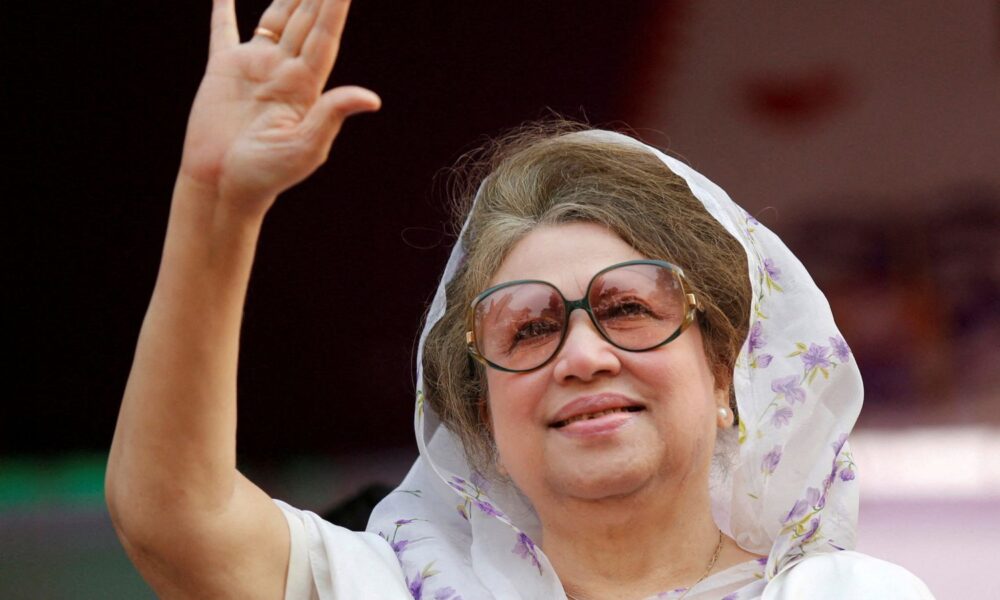Khaleda Zia, pictured at a rally in 2014, was the first female prime minister of Bangladesh. Pic: Reuters/ Andrew Biraj