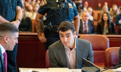 Luigi Mangione appears in a New York court for an evidence hearing, on 1 December. Pic: AP