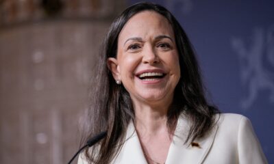 Maria Corina Machado has said there was US help in her daring journey to Oslo. Pic: AP