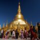 A peace pagoda in Yangon
