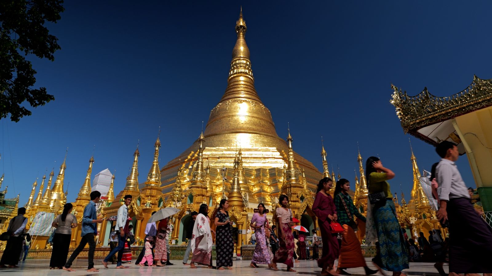 A peace pagoda in Yangon