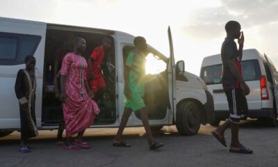 The previous set of rescued schoolchildren arrive in Minna on 8 December. Pic: Reuters