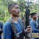 Members of the Filipino New People's Army show their weapons. Pic: Reuters