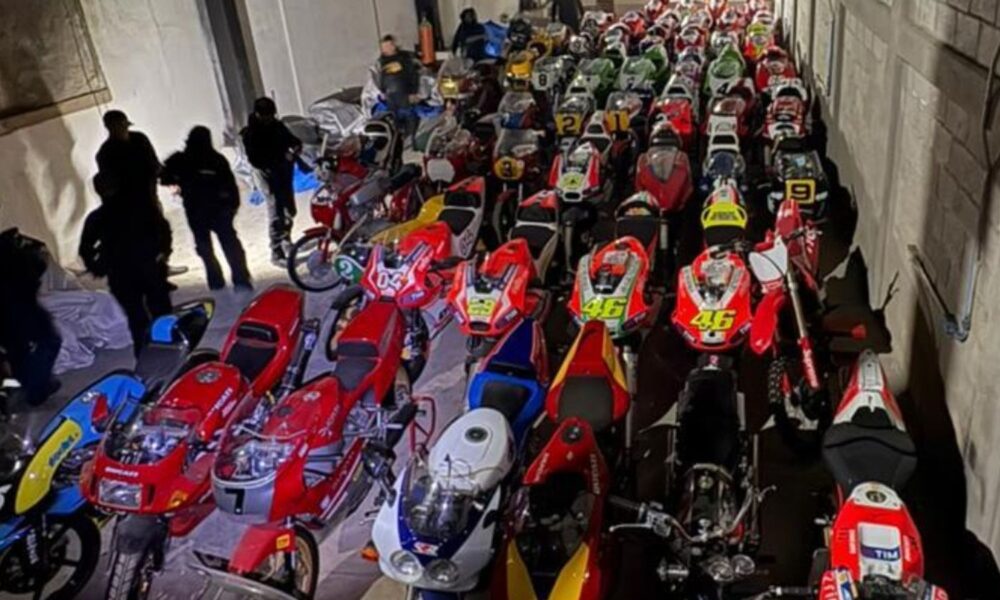 Dozens of motorcycles seized in the hunt for Ryan Wedding. Pic: FBI