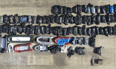 A view of small boats and outboard motors used by people thought to be migrants to cross the Channel from France. File Pic: PA