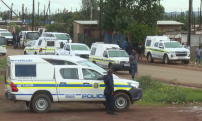 A heavy police presence at the scene of the shooting. Pic: AP