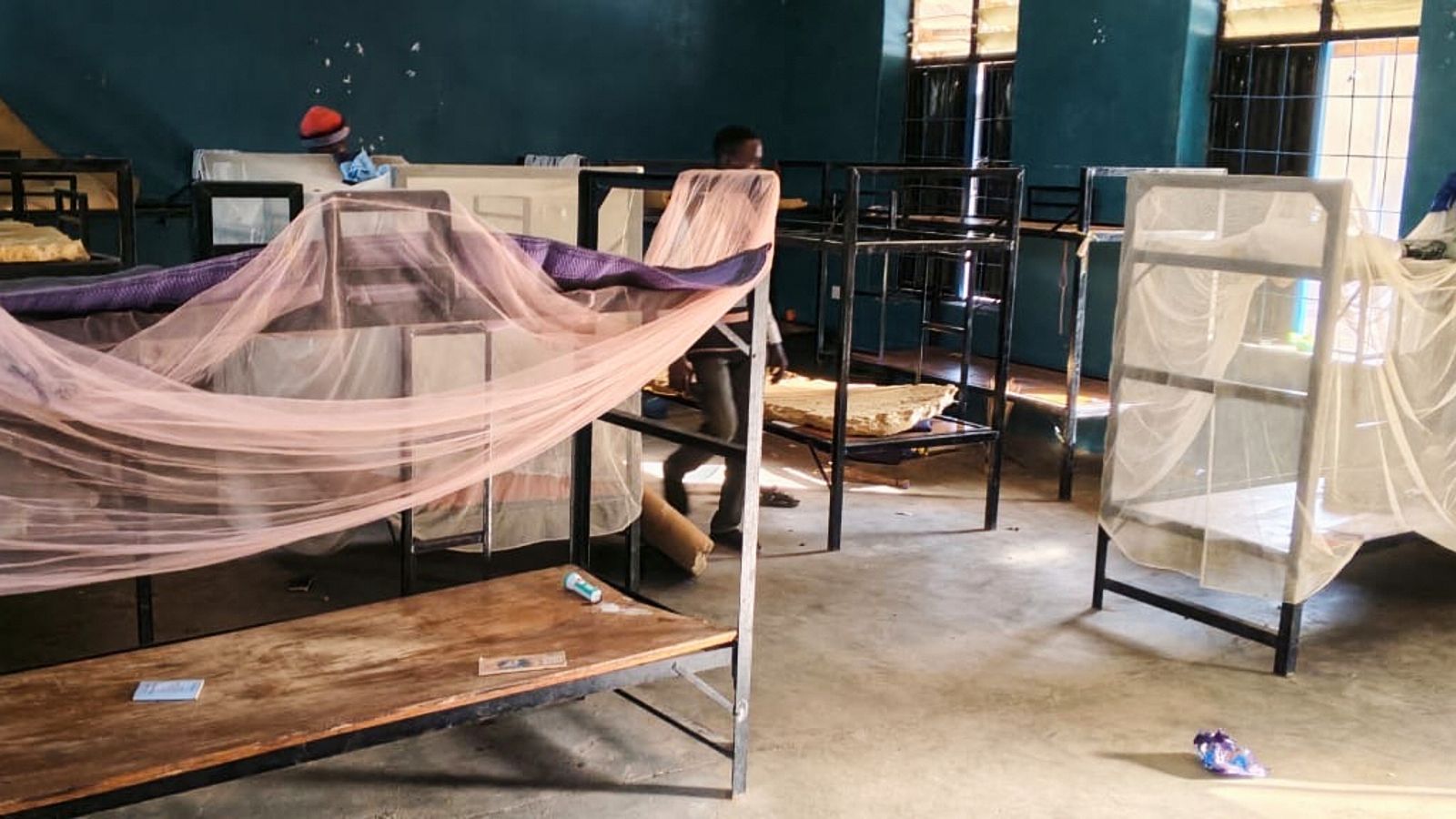 Inside St Mary's school after kidnappers took children and staff. Pic: Christian Association of Nigeria/AP