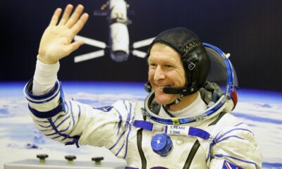 Tim Peake on the day of his launch to the ISS