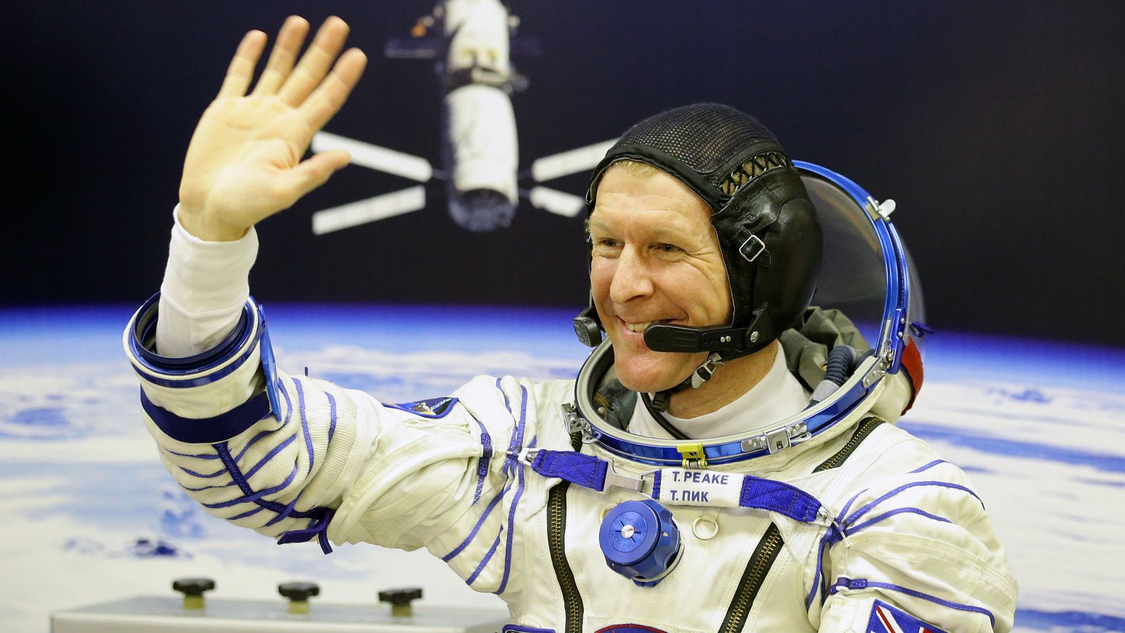 Tim Peake on the day of his launch to the ISS
