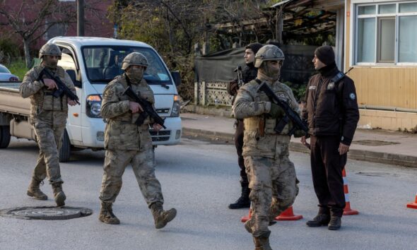 Turkish special forces carried out the raid on a home believed to contain IS militants. Pic: Reuters.