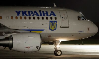 President Zelenskyy's plane in Ireland on Tuesday. Pic: Reuters