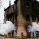 Destruction in the Ukrainian town of Fastiv after Russian strikes. Pic: Reuters